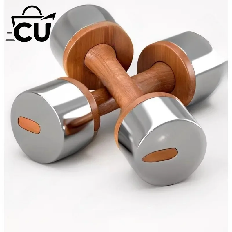 Dumbbell Wood Stainless Steel Imported Red Oak Dumbbell