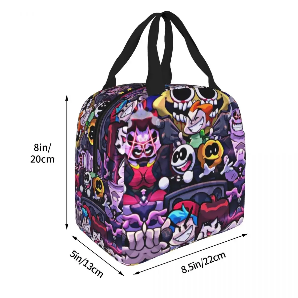 

Friday Night Funkin Characters Fnf Insulated Lunch Bags Reusable Cooler Bag Tote Lunch Box School Picnic Food Storage Bags