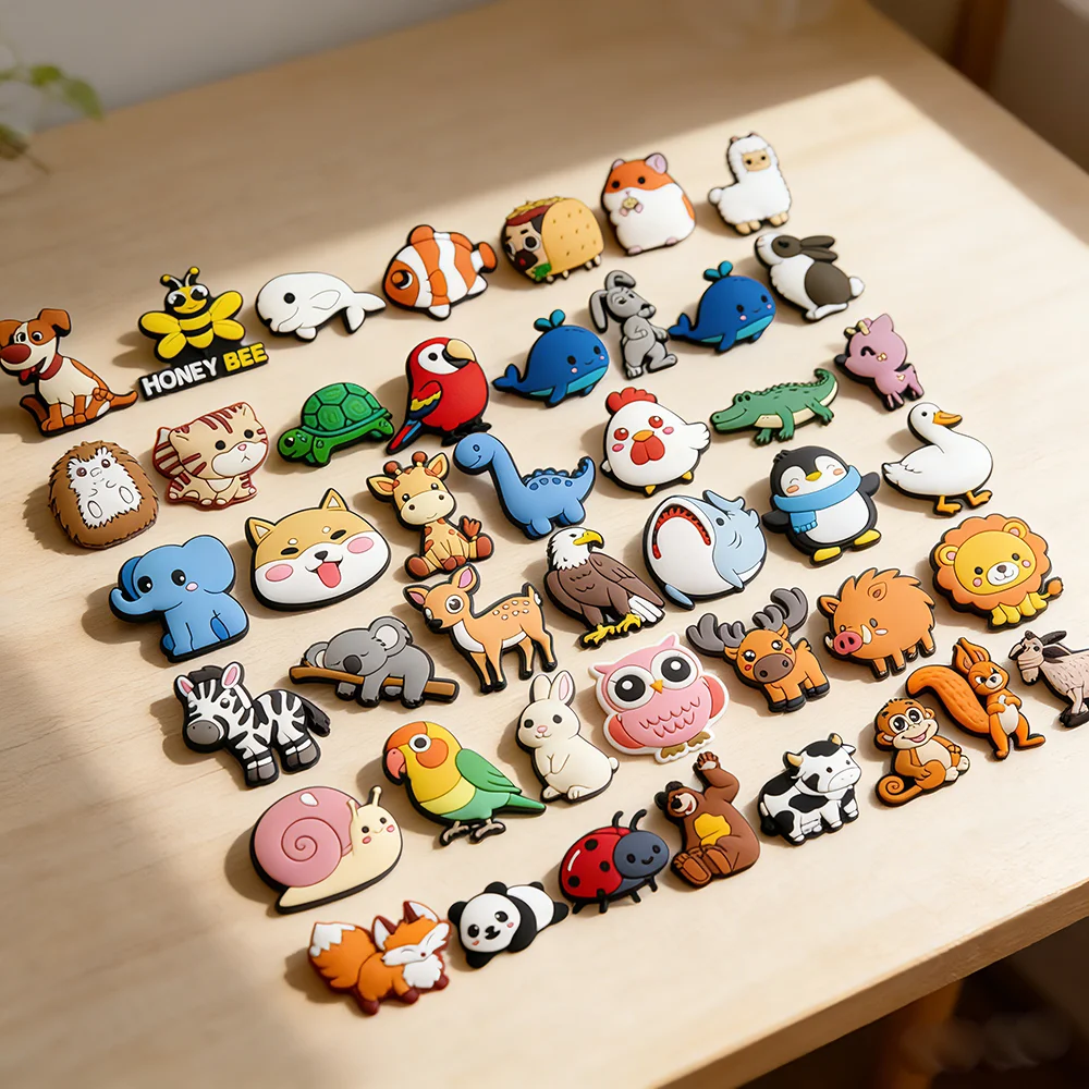 

20-44 шт. ПВХ-шармы в виде маленьких животных для обуви, декоративные значки для женской и девичьей обуви, пряжки для сандалий, аксессуары, подарки