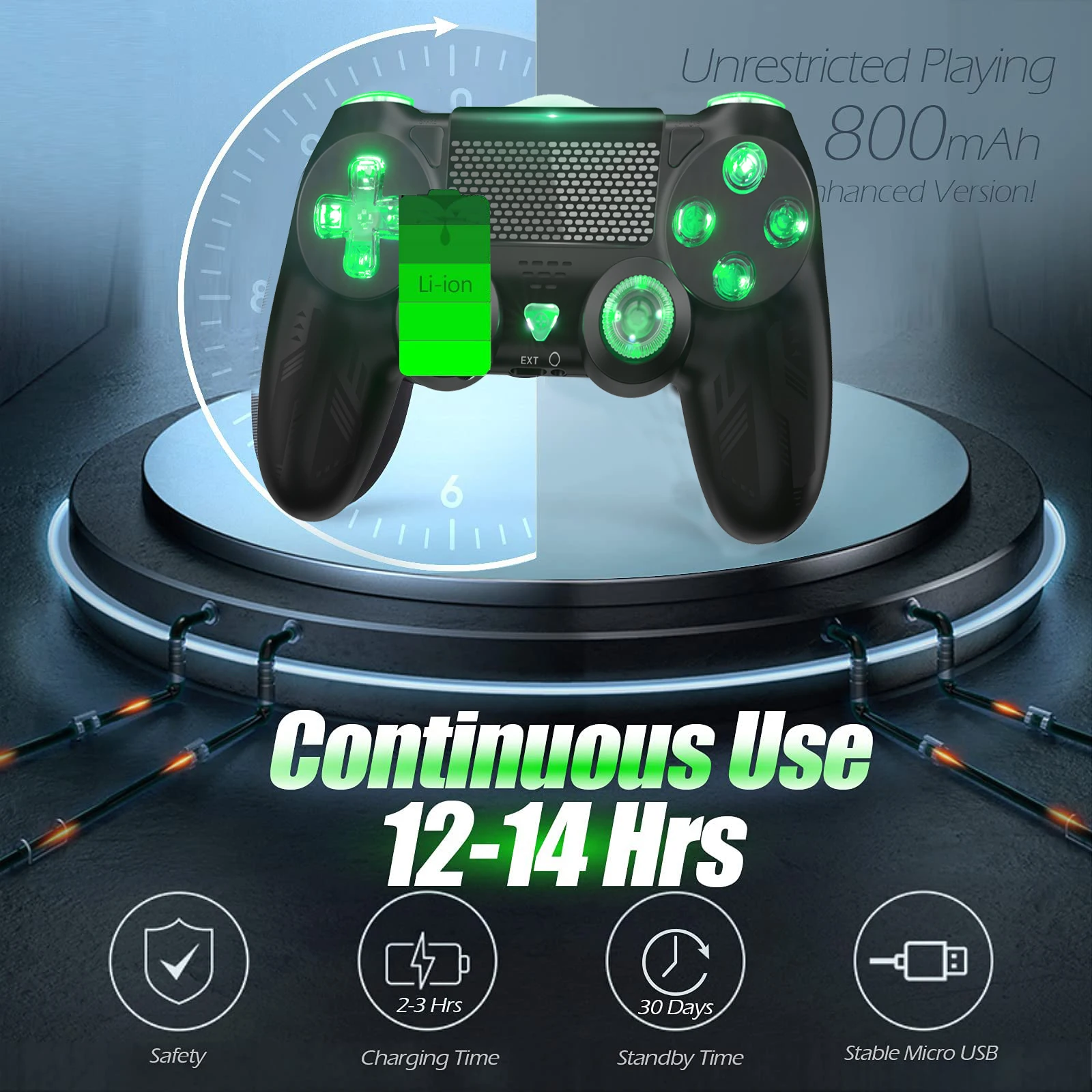 Wireless Controller Compatible for PS4/PS4 Pro/PS4 Slim Advanced Buttons Programming, Enhanced Dual Vibration/Turbo Auto Fire