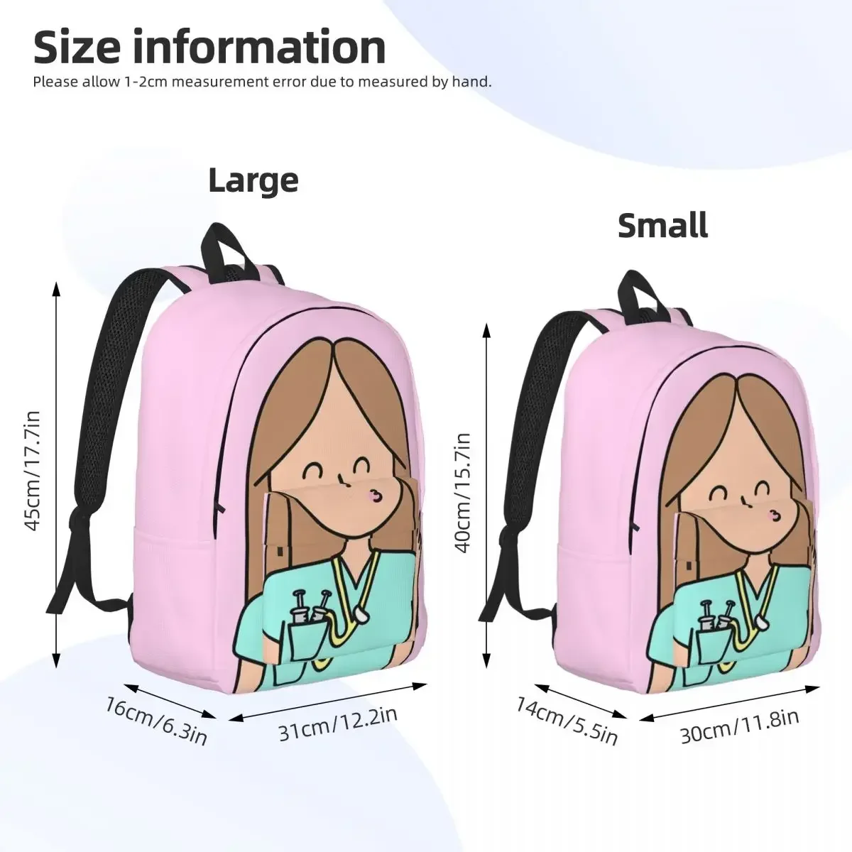 Enfermera En Apuros Backpack for Men Women High School Hiking Travel Daypack Doctor Nurse Laptop Computer Canvas Bags Outdoor