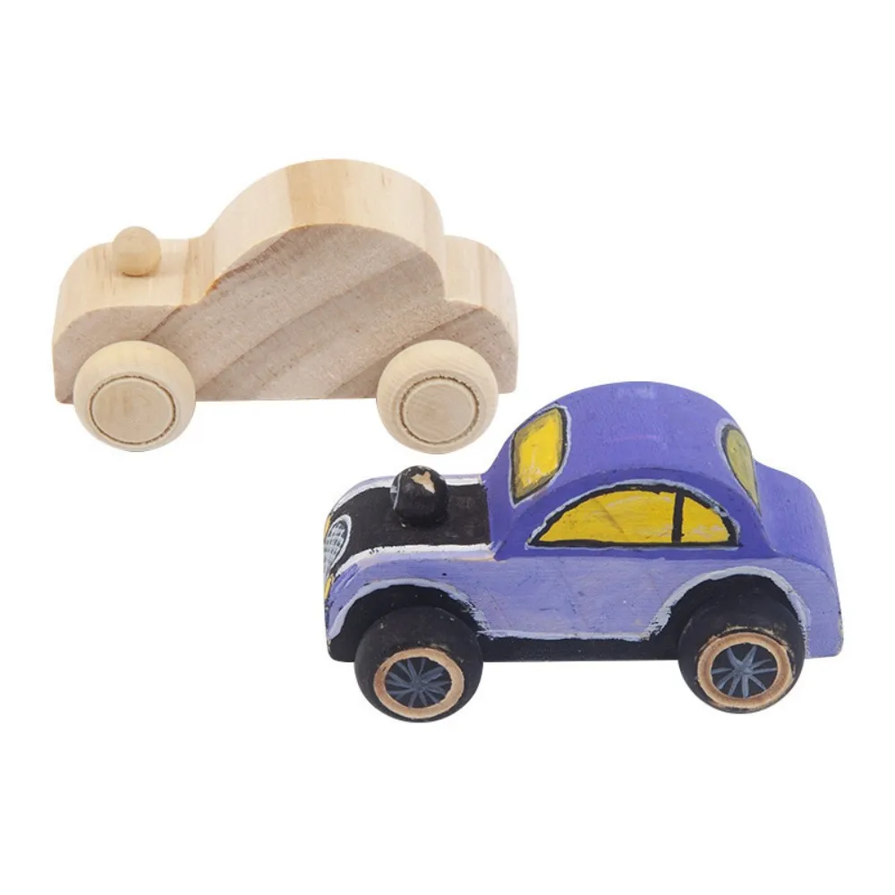 Mini voiture graffiti de peinture couleur en bois, exercice de puzzle pour enfants, capacité pratique, imagination, jouet de peinture