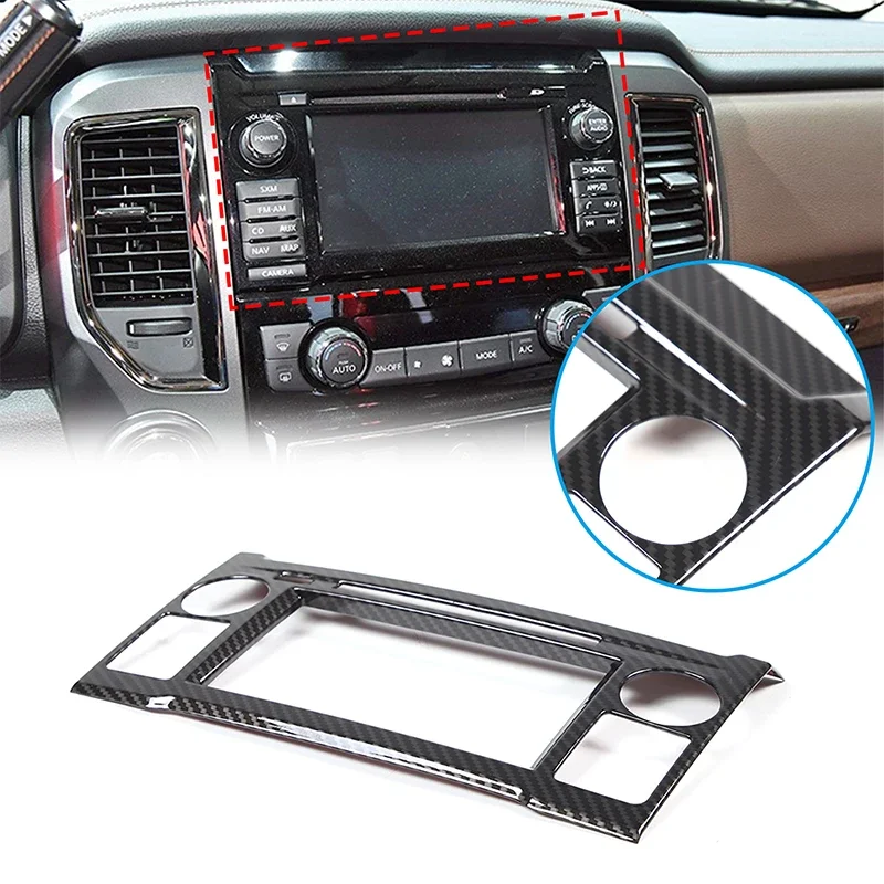 

For Nissan Titan 2016-2019 ABS Carbon Fiber Style Car Navigation Screen Frame Decorative Sticker Interior Accessories