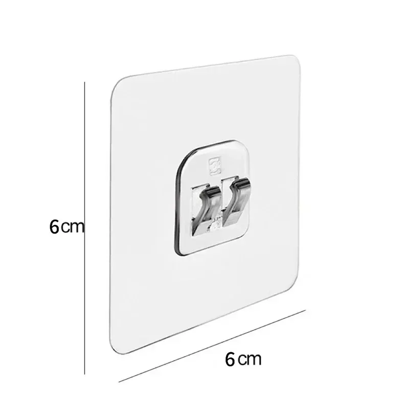 5-80pcs Wall Adhesive Hooks Transparent Wire Shelf Rack Hook Wall Mount Free Punch Kitchen Bathroom Christmas Light Hooks
