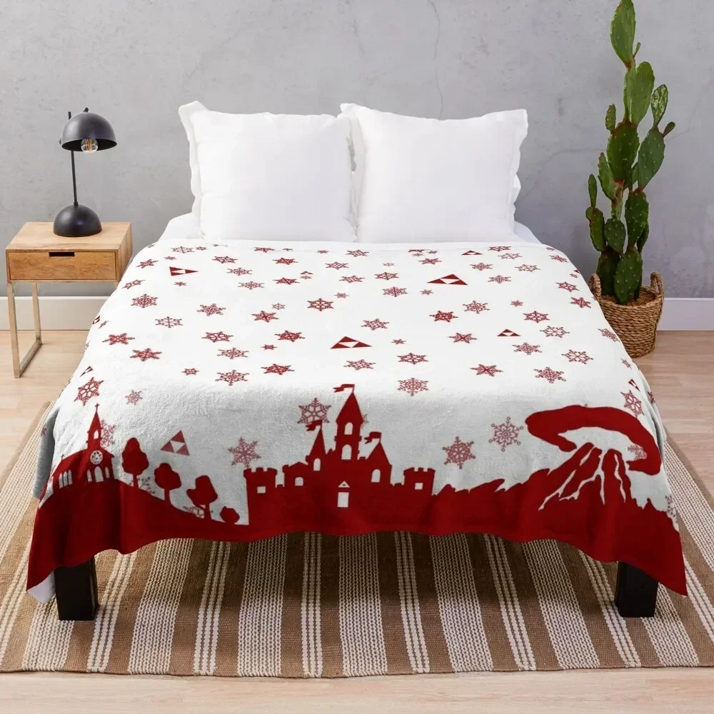 White Hyrule Christmas Throw Blanket christmas decoration Bed Fashionable Designers Bed linens Blankets