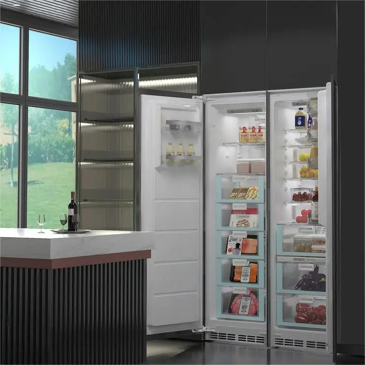 ZUNGUI BD-222WQB Factory Price 220V Built-in Large Refrigerator Side-by-side Refrigerator