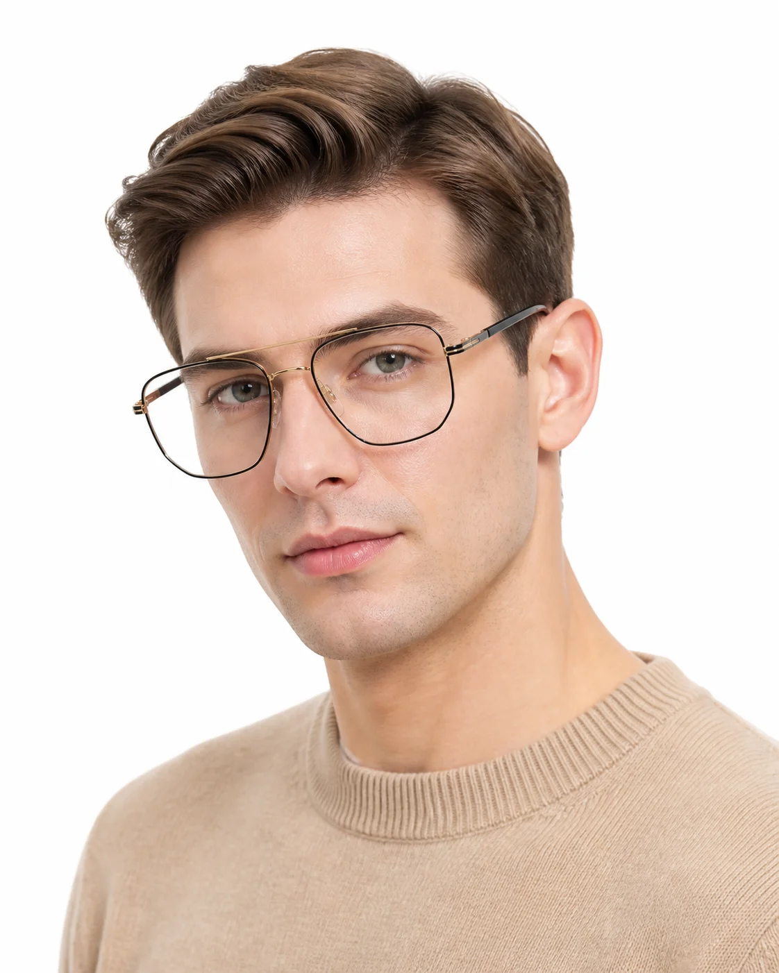 ZENOTTIC M Size Pilot Metal Progressive Prescription Glasses For Men Blue Light Photochromic Graduated  Eyeglasses Myopia Lenses