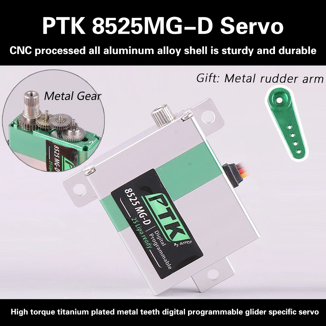 PTK 8525 MG-D all metal digital servo programmable steering gear glider KST DS125/135MG same level