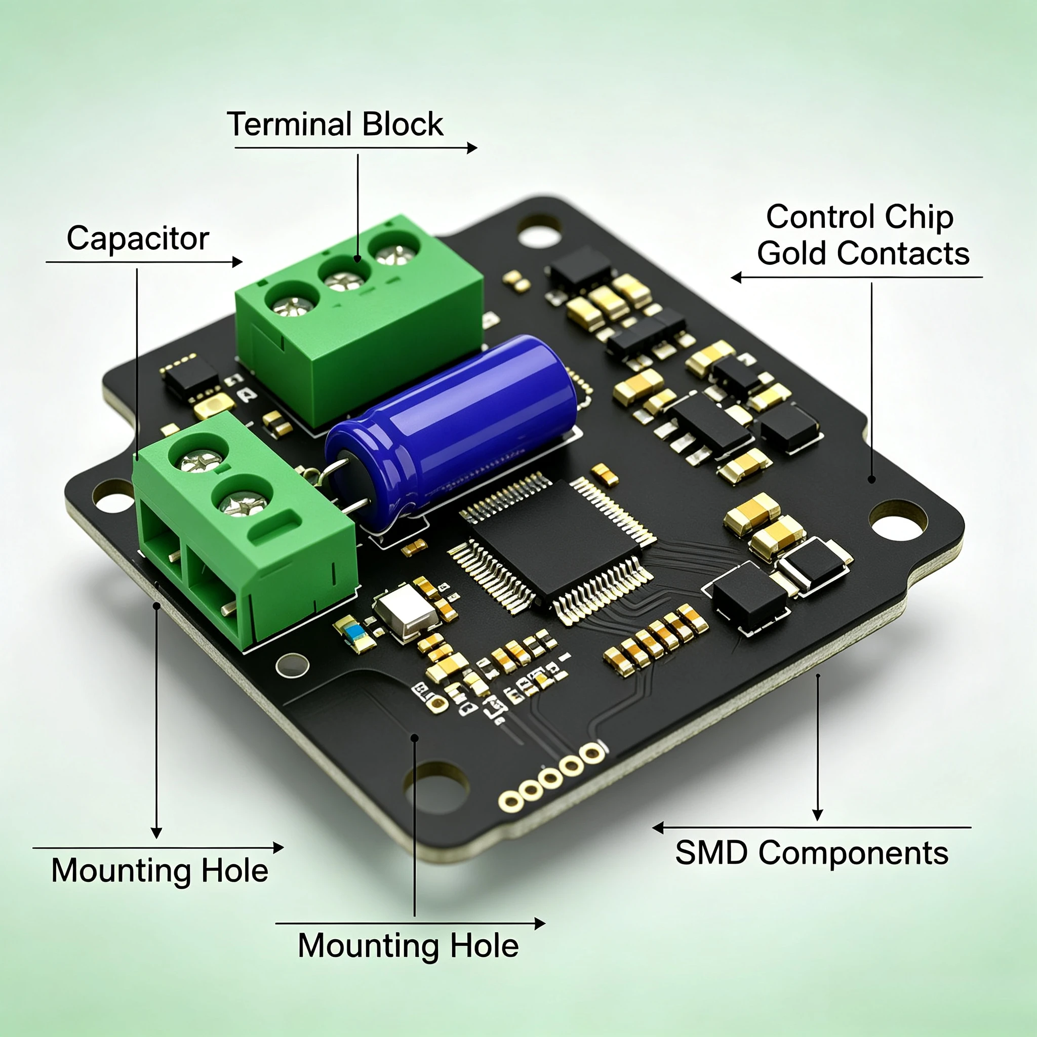 Open Source Brushless Motor Driver Board, Integrated Low Voltage Servo Controller BLDC Drive Module for Robot Automation DIY