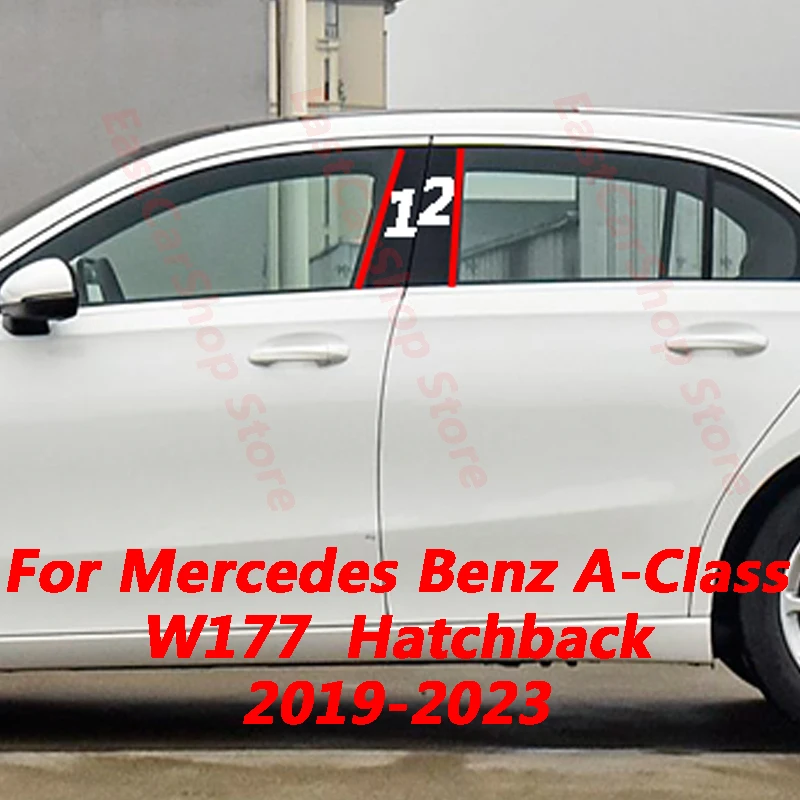 

For Mercedes Benz A-Class W177 Hatchback 2019-2023 Car B C Pillar Middle Central Column PC Window Bright Decoration Accessories