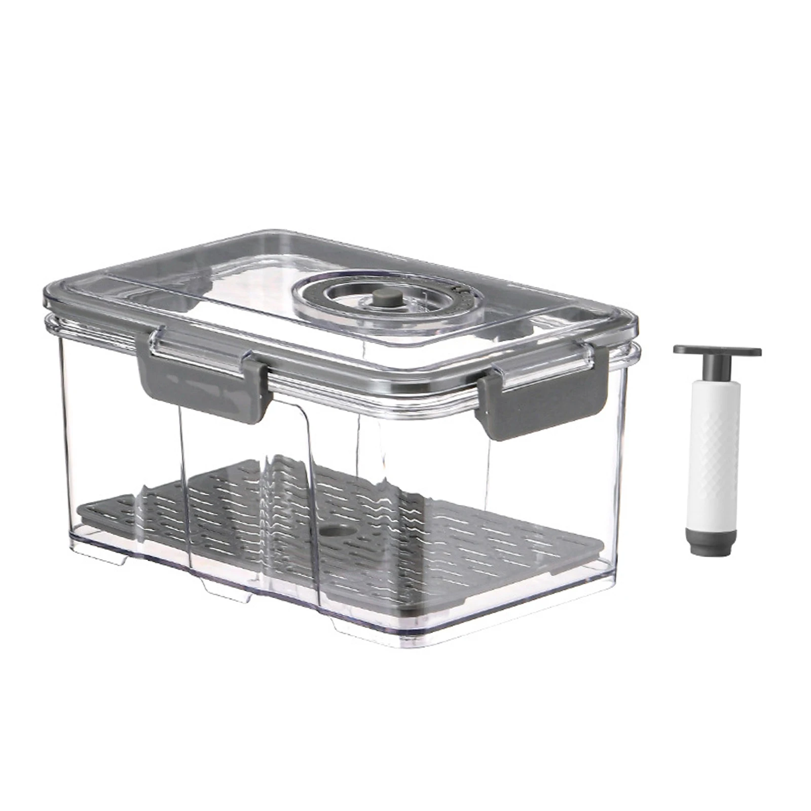 Household Vacuum Fresh-Keeping Storage Box Food Sealed Transparent Drain Jar Kitchen Refrigerator Freezer Storage Box