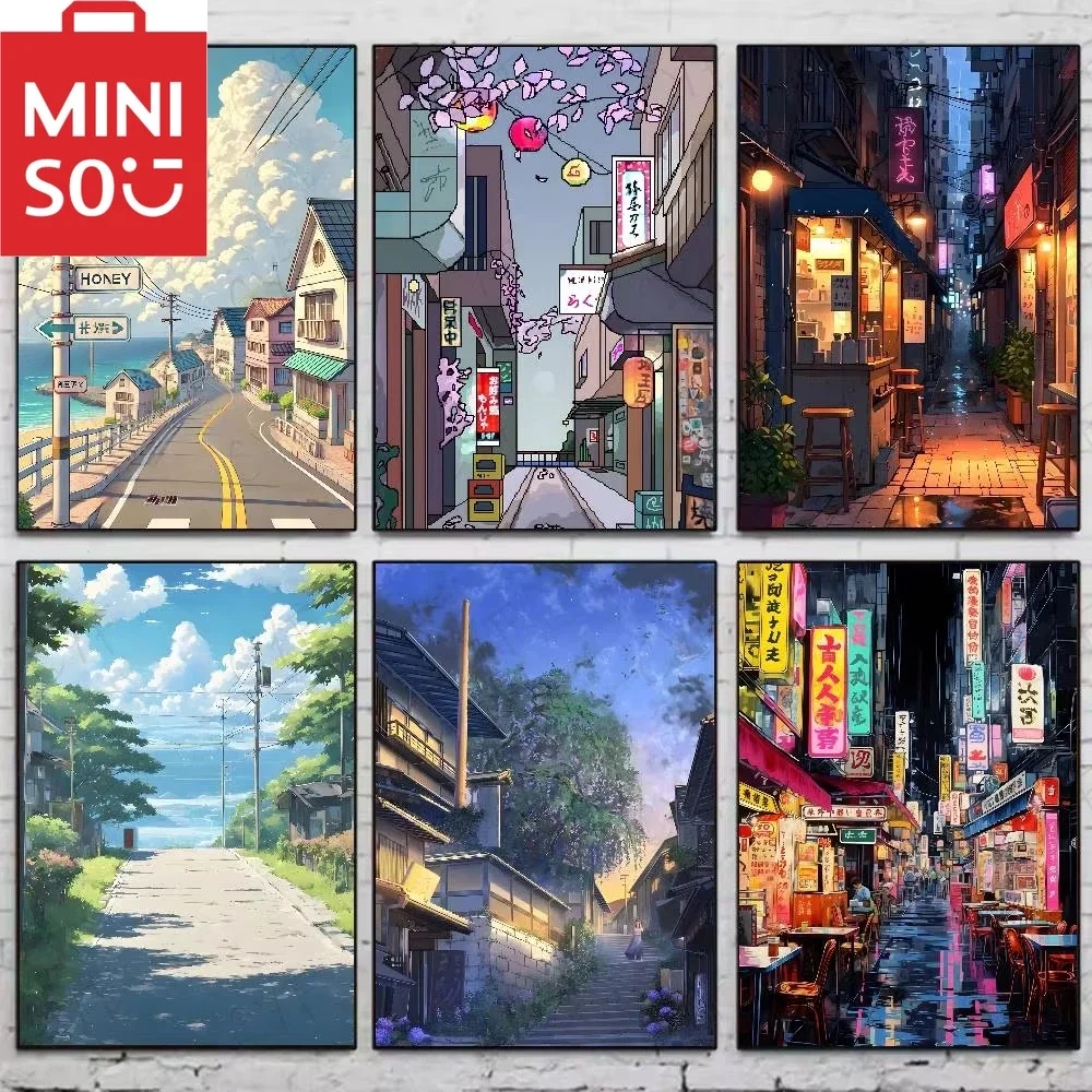

DIY Oil Painting By Number Anime Cartoon Japanese Street Home Decoration Wall Living Room Decor Best Gift Frameless unf