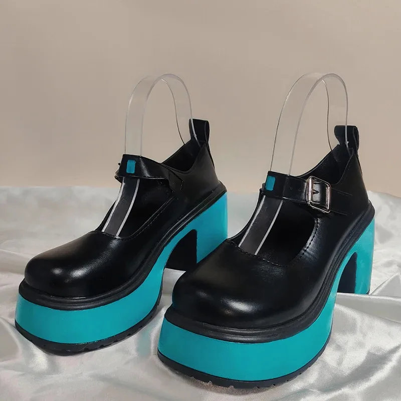 2025 yiyi Miku zapatos de Cosplay botas altura del tacón de 8 centímetros accesorios de actuación de juego de rol Halloween Navidad Carnaval