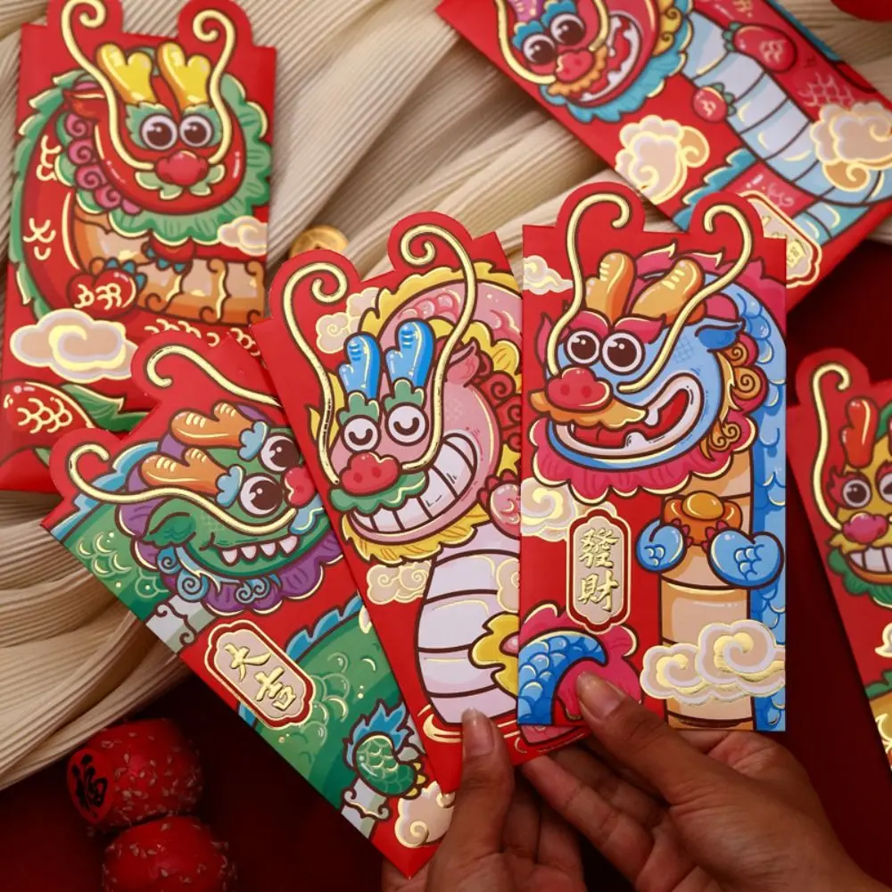 6PCS Chinese New Year Red Envelopes 2024 Dragon Year Hongbao Lucky Money Envelopes, Red Packet for Spring Festival Decoration