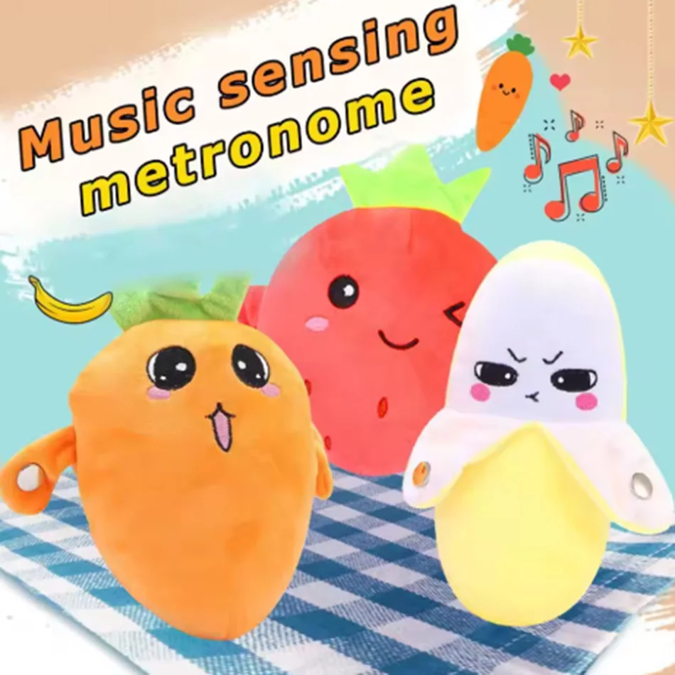 New Fruit Baby Beat Sensing Creative Fruit Novelty Parent-Child Musical Interactive Piano Toy Plush Doll Birthday Gifts