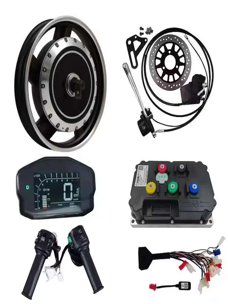 QSMOTOR 10inch 3000W 72V Wheel Hub Motor Complete Conversion Kits With Regenerative Braking (Max. Speed 90-100KM/H)