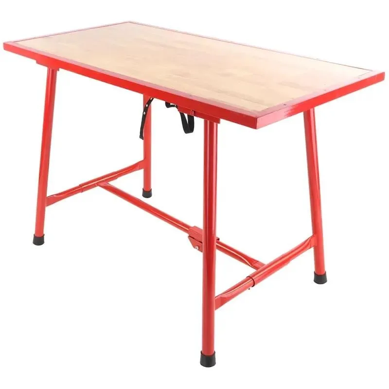 Folding Table with Rustic Wood Work Surface