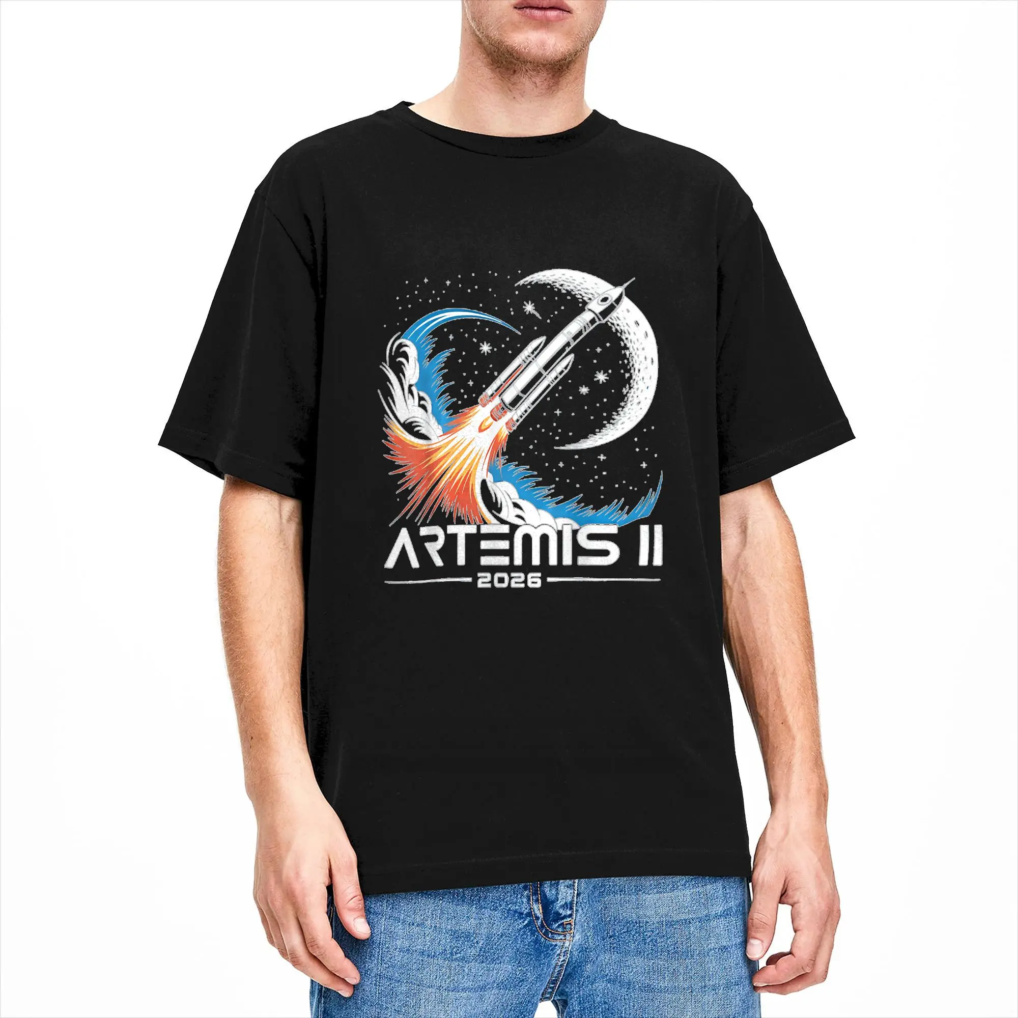 Men Women's T-Shirt Artemis II Launch to The Moon 2026 T Shirts Hip Hop  Summer Tees Streetwear Cotton Clothing Gift