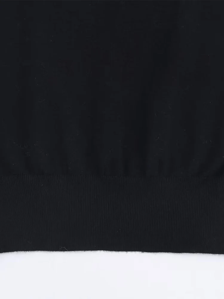 Estilo europeu nova moda feminina versátil temperamento simples cor sólida casual botão para baixo camisola