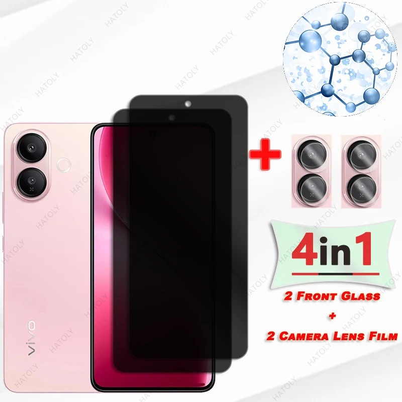 Privacy Screen Protector For vivo V60 Lite 5G Glass For vivo V60 Lite 4G Anti-spy Glass Camera Lens Protector Anti Glare Glass