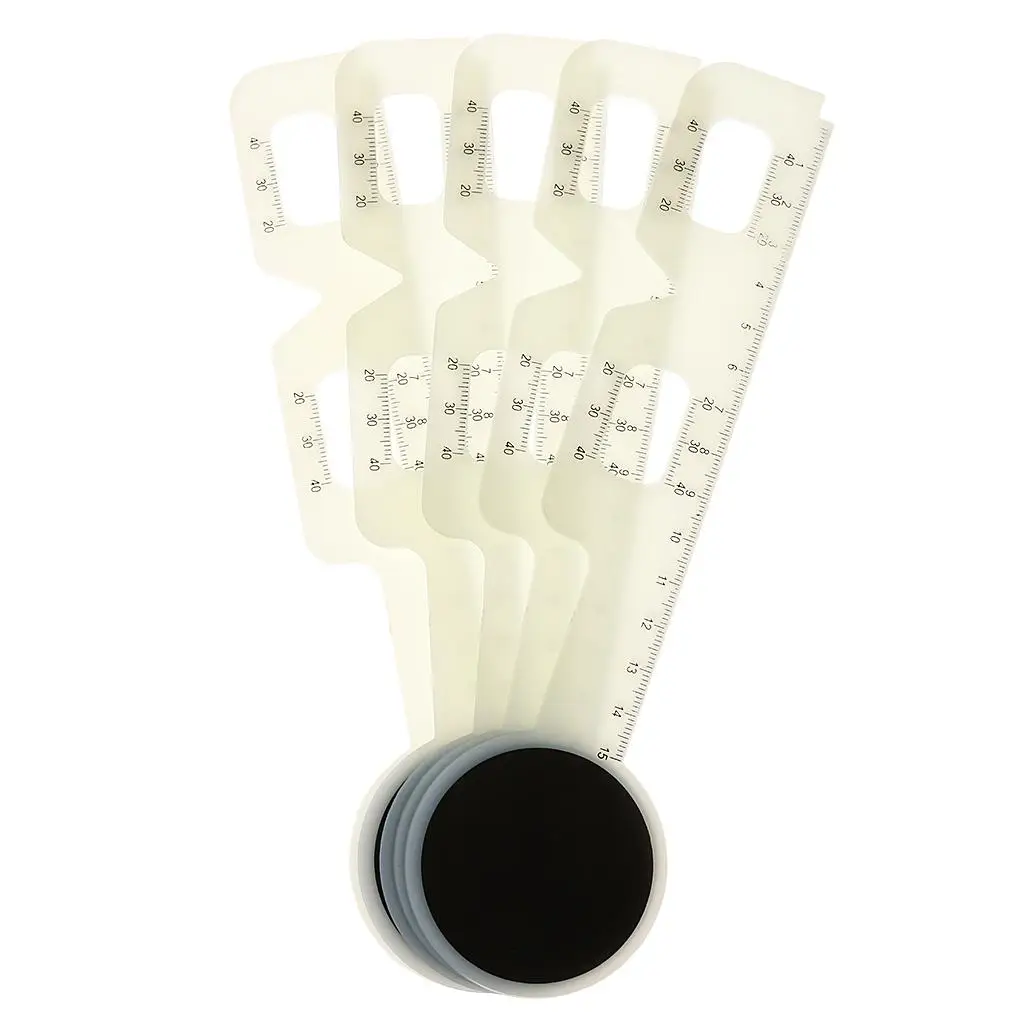 Plastic Optical Pupil Distance Ruler Dam Board Vision Testing Tool 21.2cm Beige for Eye Care