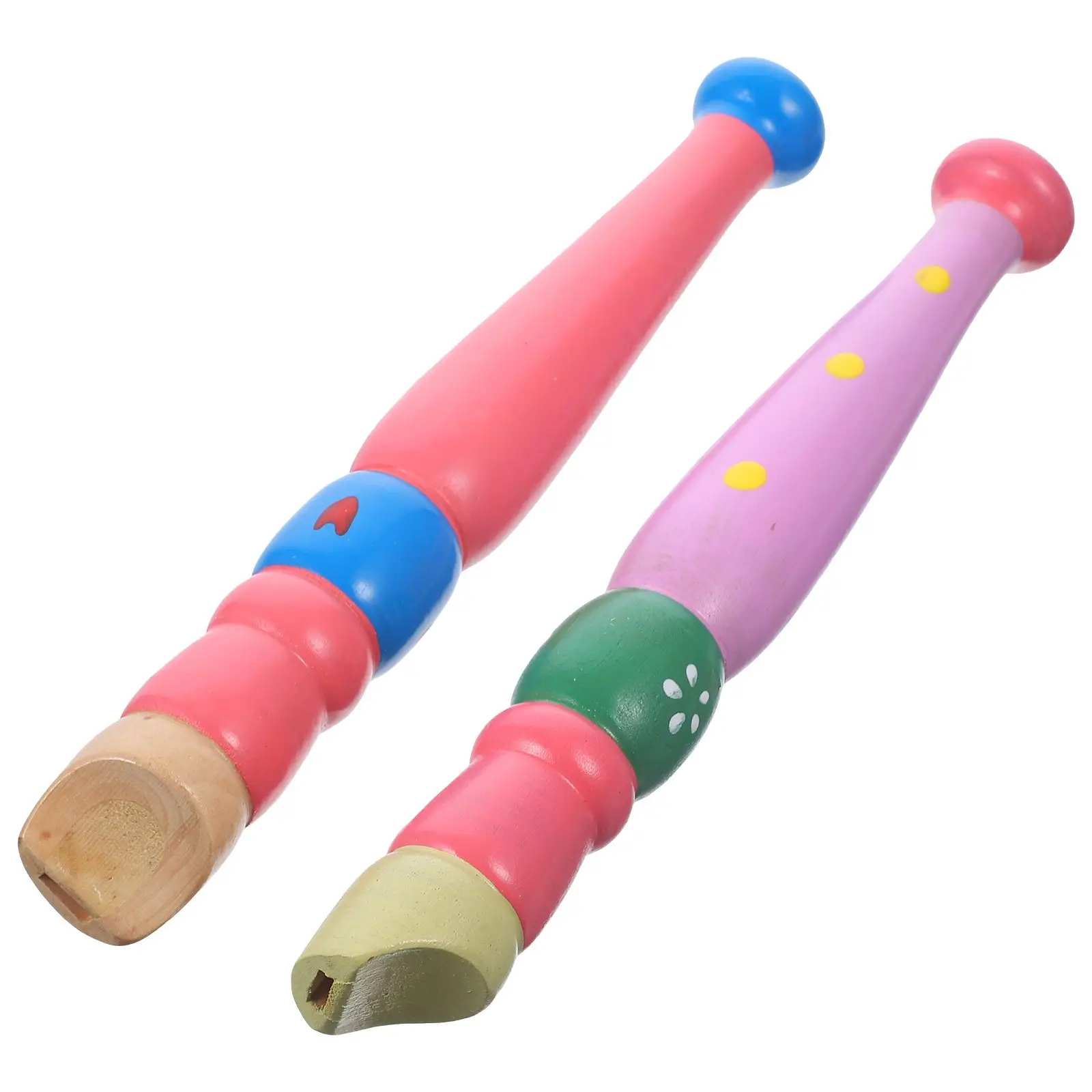 

2Pcs Wooden Recorder Kids Musical Instruments Safe Toys Christmas Birthday Gifts Children Plaything Flute