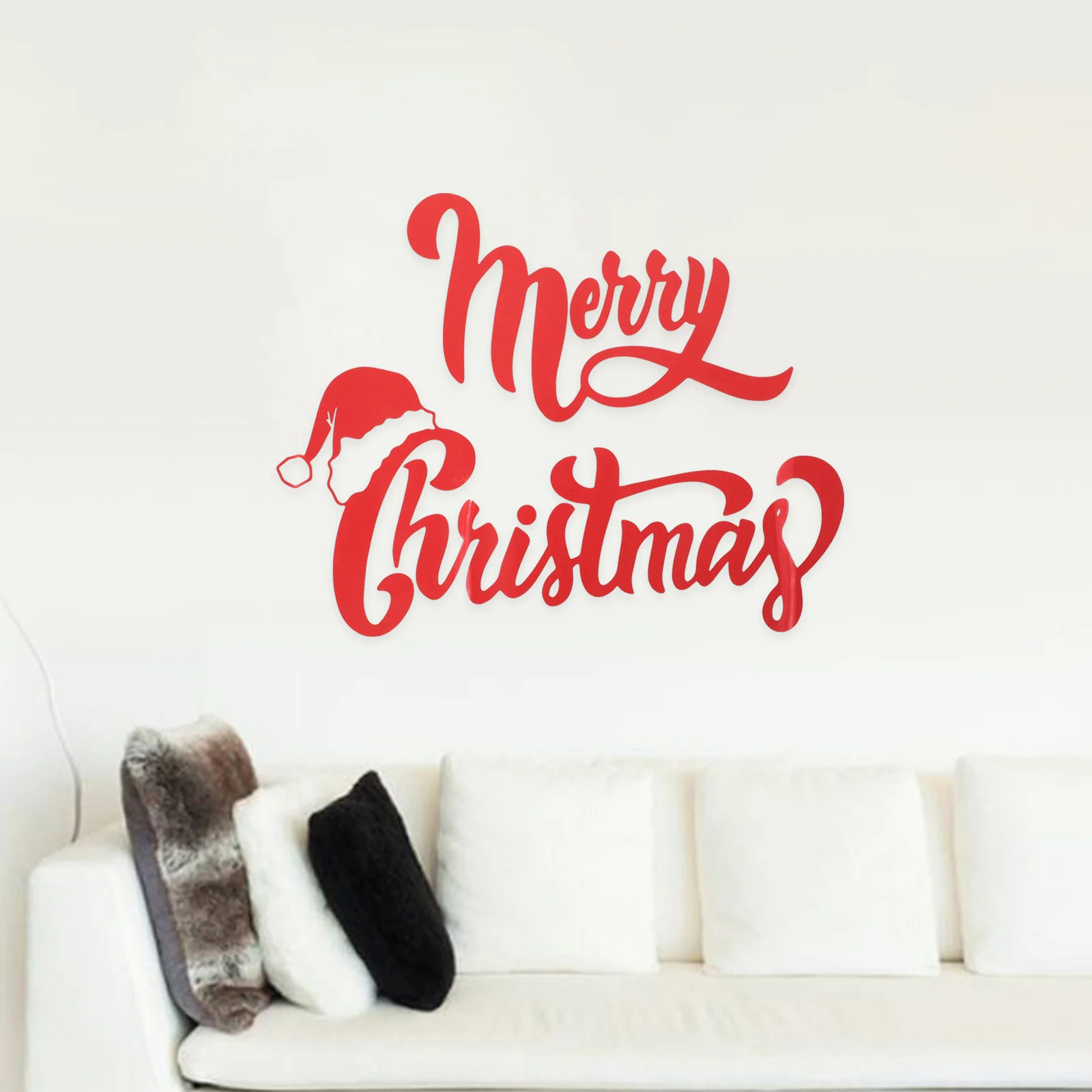 Home Decor Wall Stickers Removable Christmas Pvc Window Environmentally Friendly Reusable Decals Merry