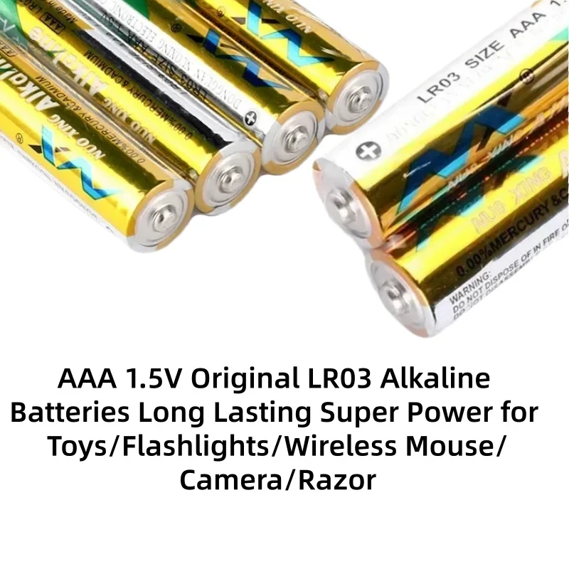 

AAA 1.5V Original LR03 Alkaline Batteries Long Lasting Super Power for Toys/Flashlights/Wireless Mouse/Camera/Razor