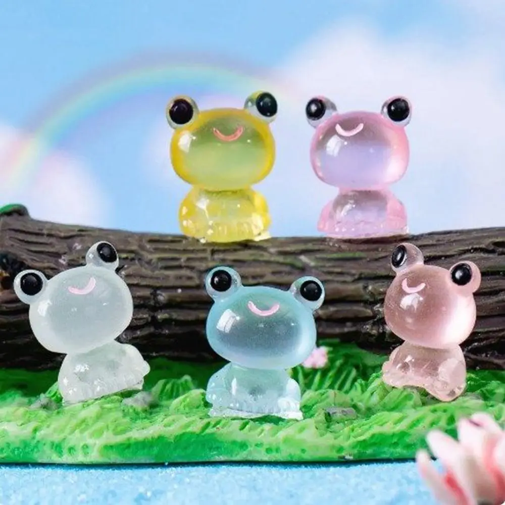 Funny Micro Landscape Mini Glow Frogs Glow At Dark Cute Luminous Frog Ornaments Small Garden Frogs Miniatures Fairy Garden