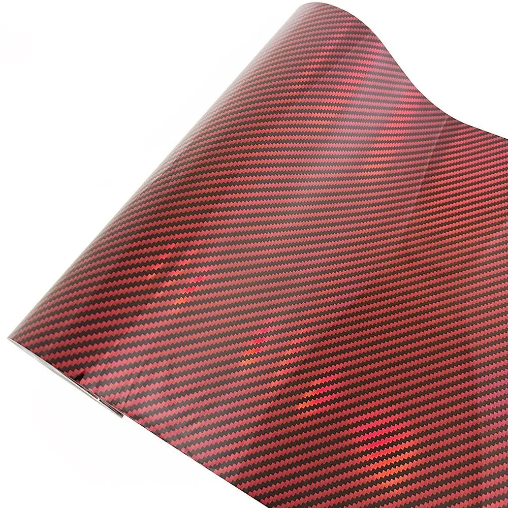 

50x30CM Carbon Fiber Vinyl Film High Gloss 9D Effect Motorcycle Body Stickers Laser Red Wrap Foil Sticker for Car Motorcycle DIY