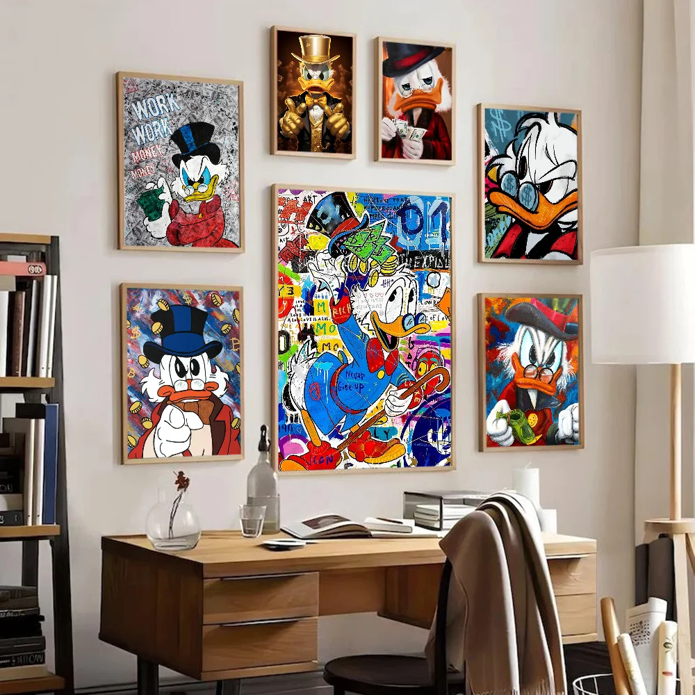 Uncle Scrooge McDuck DIY Sticky Poster Fancy Wall Sticker For Living Room Bar Decoration Wall Decor