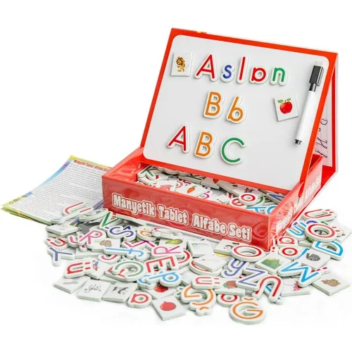 With the Magnetic Tablet Alphabet Set, children will learn TURKISH  alphabet with fun!