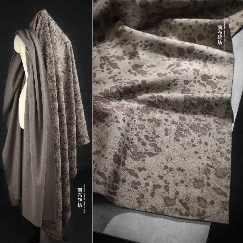 

Brown Woolen Floral Fabric for Creative Distressed Coats Suits Outerwear Clothing Designer Fabrics for Sewing Material Per Meter