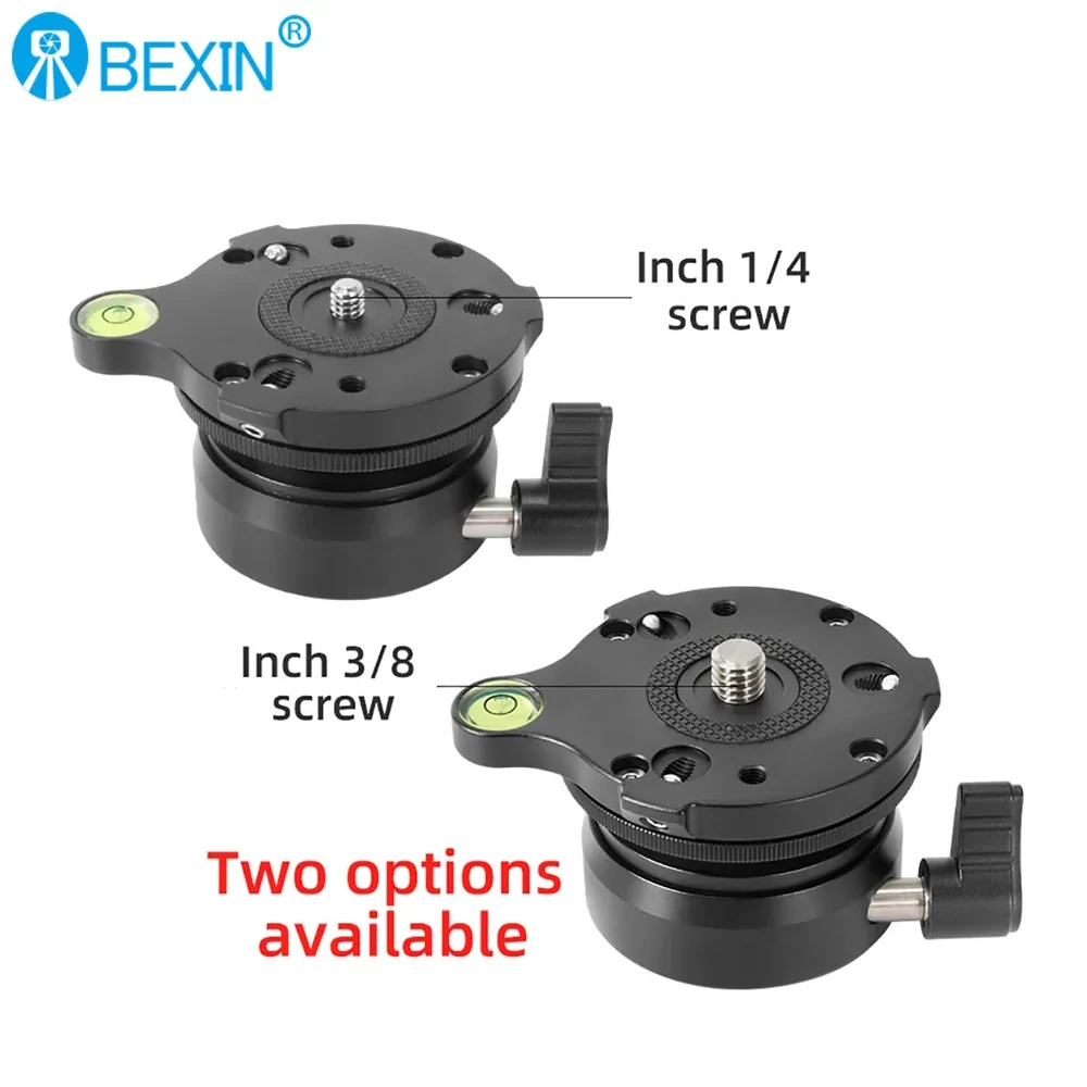 BEXIN DY-60N Universal Tripod Head Leveling Base Horizontal Adjustment Mount Panoramic Head for Canon Nikon Sony DSLR Camera