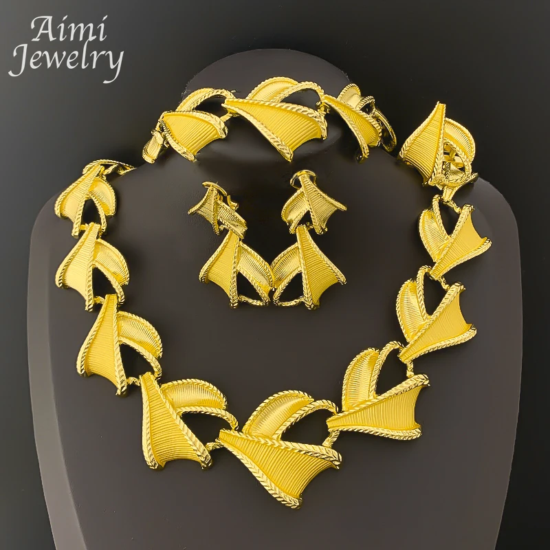 

Geometric Exaggerated Chunky Choker Jewelry Set for Women Irregular Necklace Earrings Bracelet Ring Bridal Wedding Party Gifts