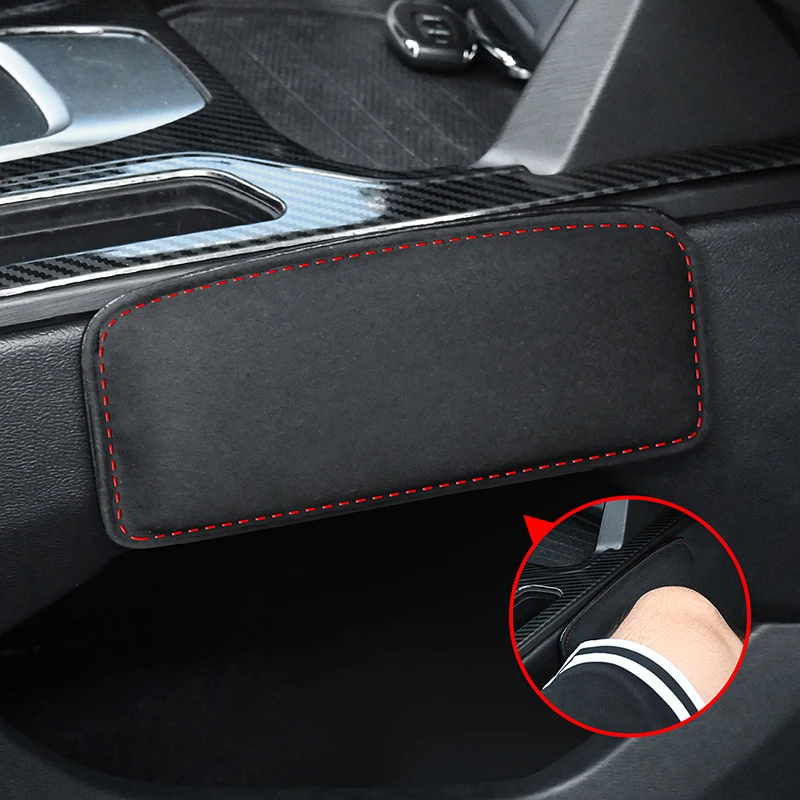 Rodillera Interior de cuero de gamuza para coche, cojín elástico cómodo, espuma viscoelástica, soporte para muslos, accesorios interiores