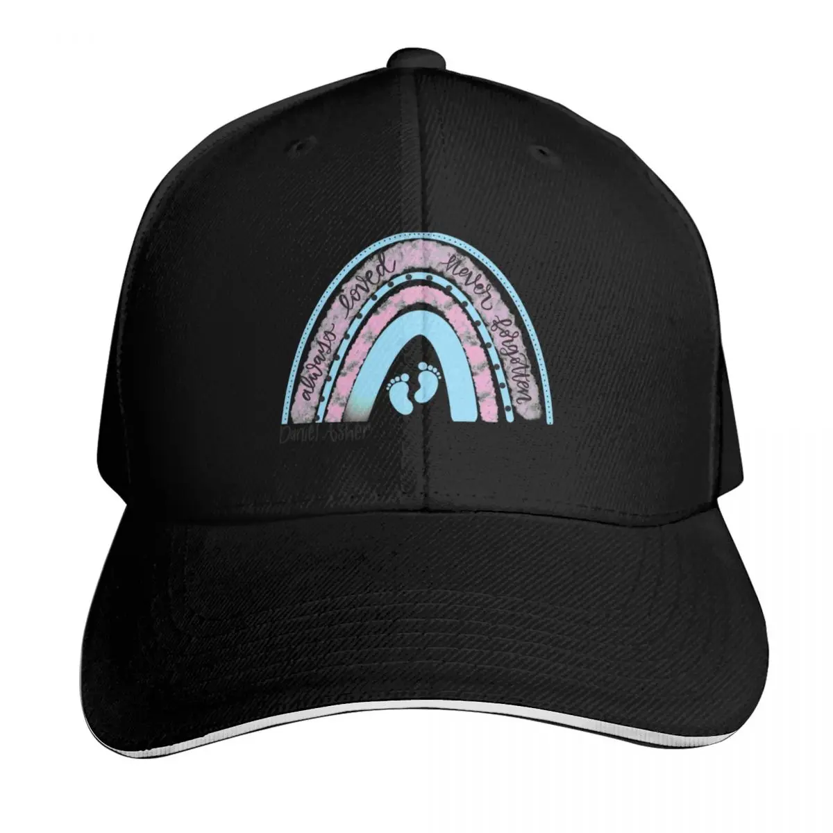 Always loved never forgotten pink & blue Baseball Cap Breathable Mesh Back Adjustable Buckle Closure Moisture Wicking Quick Dry