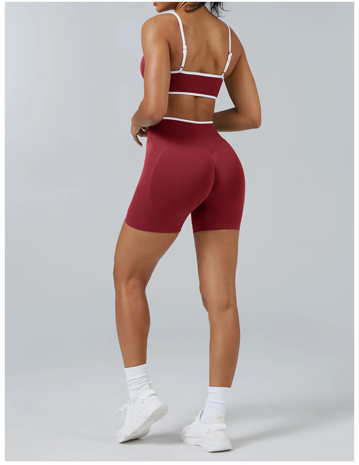 Women's Color Block Yoga Set Sports Bra & High Waisted Shorts Butt Lifting Tummy Control Workout Gym Fitness Running 4-Way Stret image 6