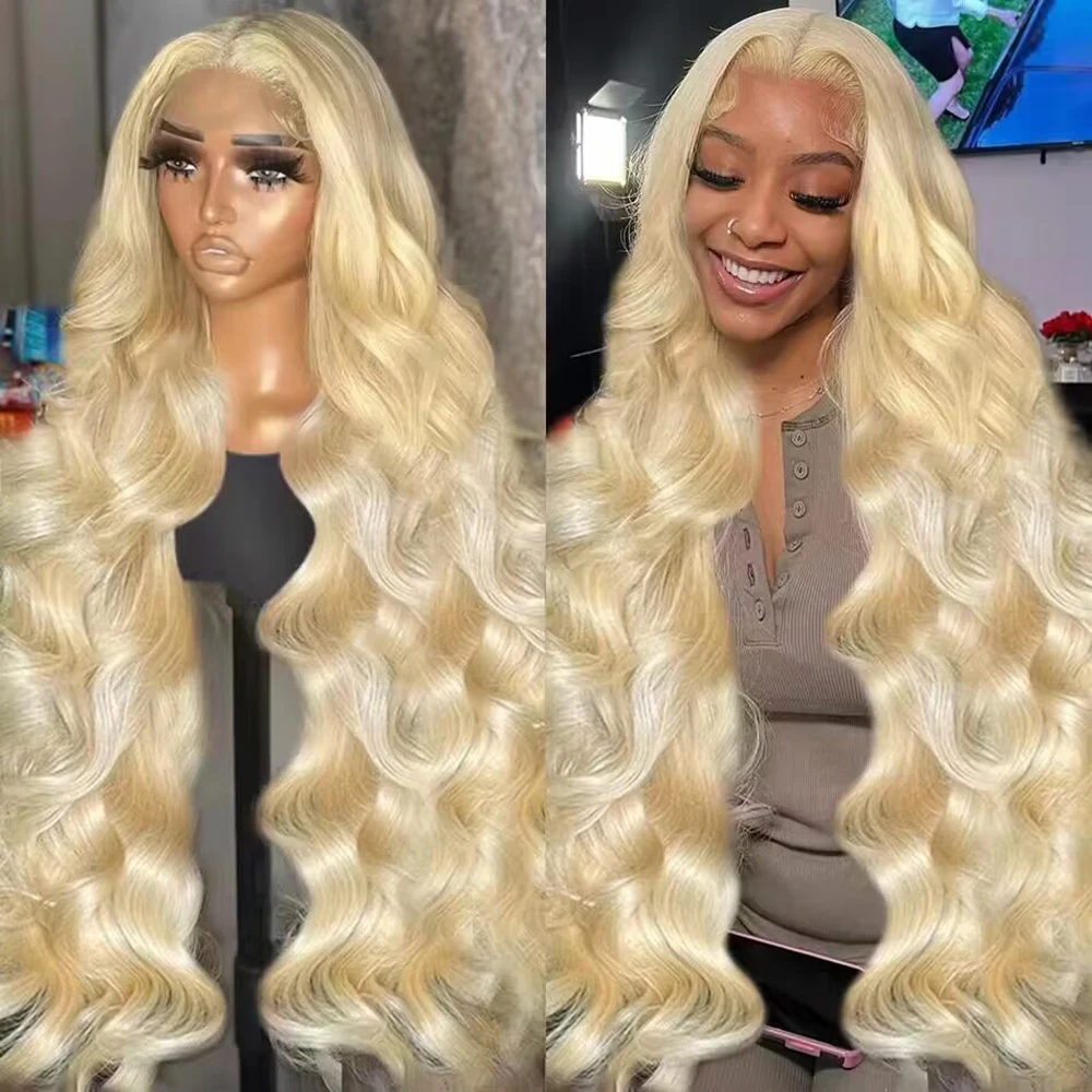 Perruque Lace Front Wig Body Wave Naturelle, Cheveux Humains, Blond Miel 200, 13x6 HD, 13x4, 13x4, 30 36 Pouces, Densité 613, pour Femme