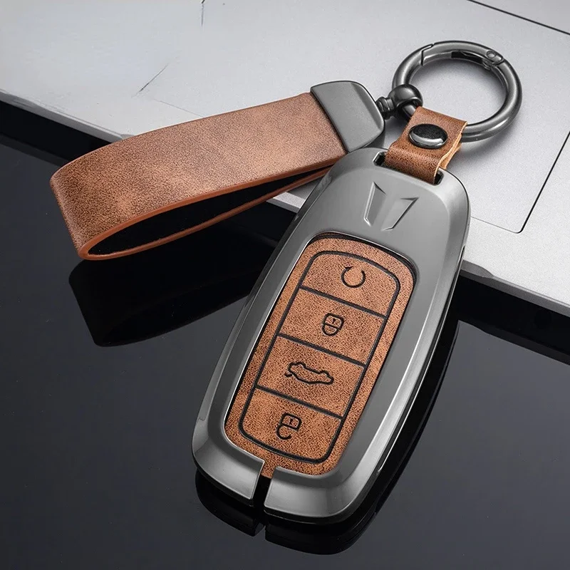 

Car Key Protection Cover Suitable for Chery TIGGO8 TIGGO 8 PRO MAX Fashion Zinc Alloy + Leather Car Remote Key Case Cover