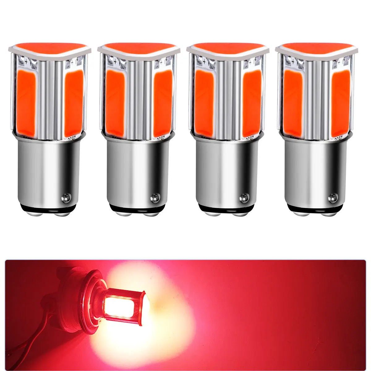 4PCS BA15S BAY15D LED Auto Bremse Reverse Glühbirnen 1156 P21W S25 G18 1157 P21/7W 12V für Automotive Stop Blinker Lichter