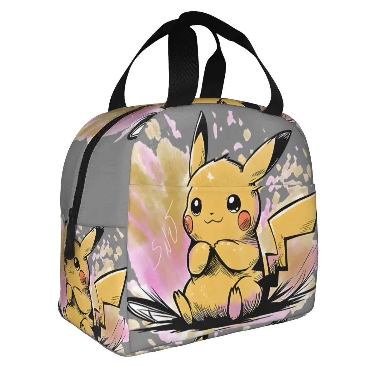 Teen Girl Boy Men Women Adult Storage Bag Pikachu (Splash Colors) Greeting Card 2024 New Pokemon Aluminum Foil Insulation Lunch