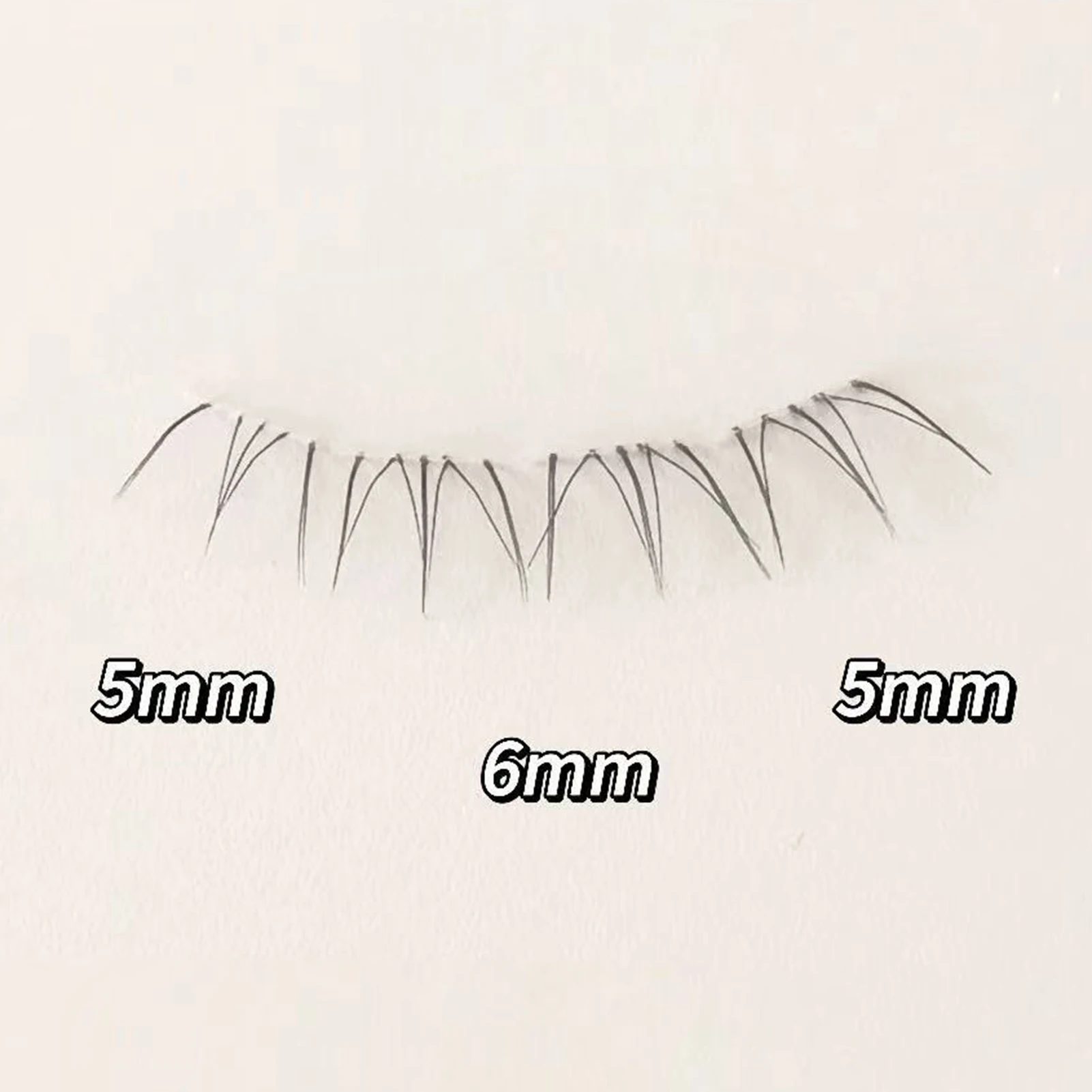 Natural Curl Lower False Eyelashes Transparent Band Cat Style Bottom Lashes Extension Mixed 5-6mm Comic Under Eye Lashes