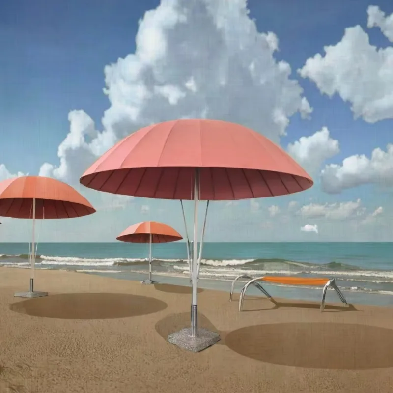 Modern Design Waterproof Lightweight UV Protection Outdoor Furniture Business Umbrella Aluminum Construction Marble Base for