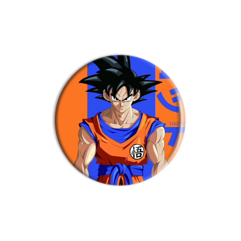 Anime Son Goku Kakarotto Yamcha Torankusu Trunks Bulma Cosplay Costume Badge Pin SPTE Tinplate Brooch Prop Xmas Gift