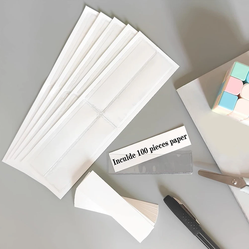 

30 set Waterproof Transparent Adhesive Holders Pvc Office Stickers For Storage Bins File Cabinets Warehouse