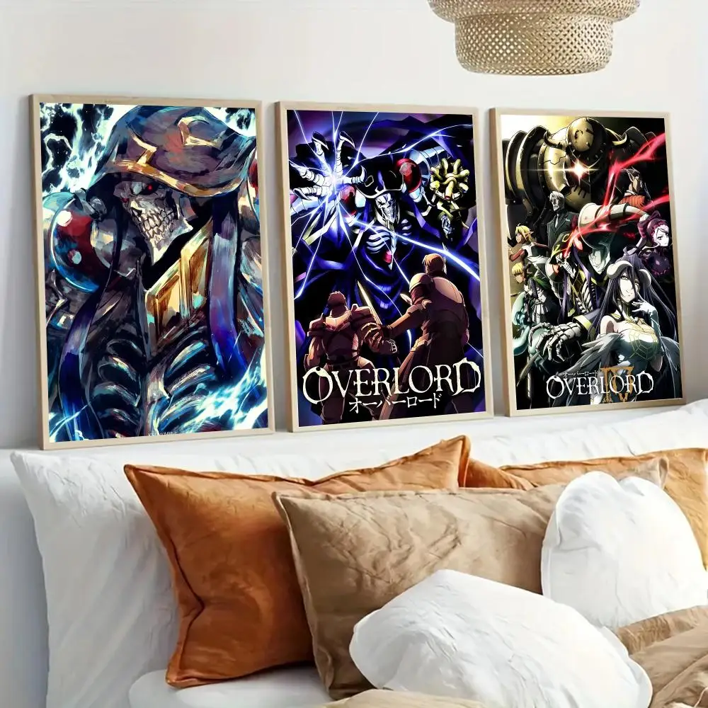 O-Overlord Classic Anime Poster Modern Home Living Bedroom Bar Hallway Waterproof Wall Art Aesthetic Decor