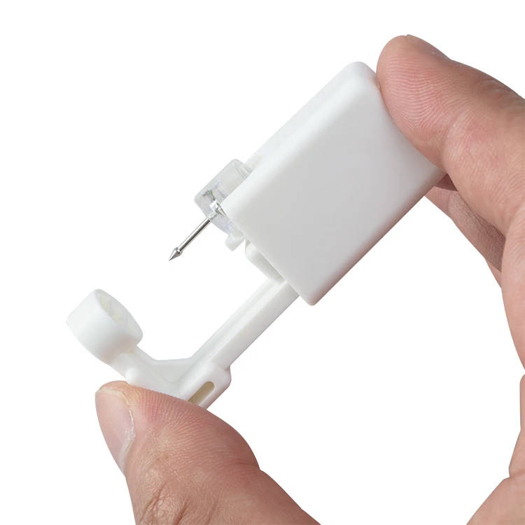 Nasenpiercer-Werkzeug, Körperschmuck, steriles Einweg-Nasenpiercing-Pistolen-Piercing-Set mit CZ-Nieten, Nasenring-Ohrstecker aus chirurgischem Stahl, 20 g – Detail 1