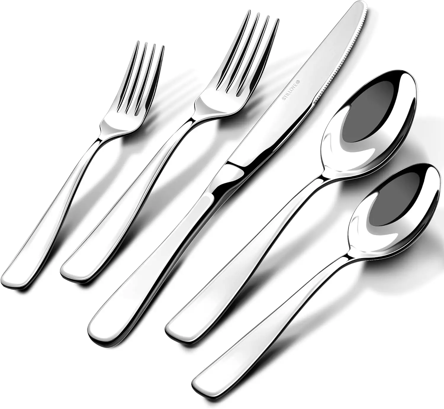 

40-Piece Stainless Steel Silverware Set for 8, Mirror Polished Cutlery with Dishwasher Safe Design