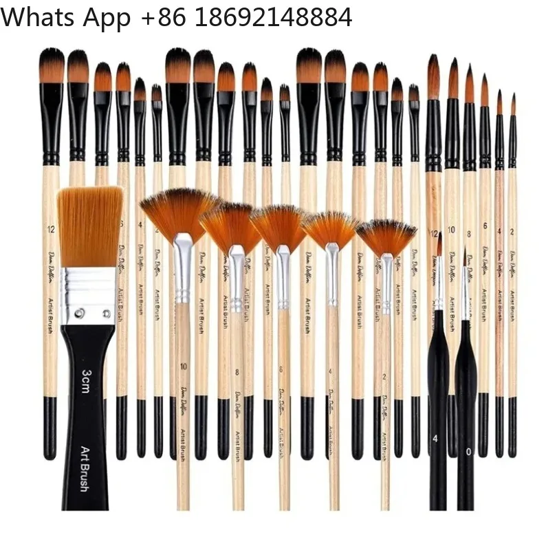 32-Piece Brush Set, Artist Series, Suitable for Acrylic, Oil, Watercolor and Gouache  Suitable for Artists and Beginners